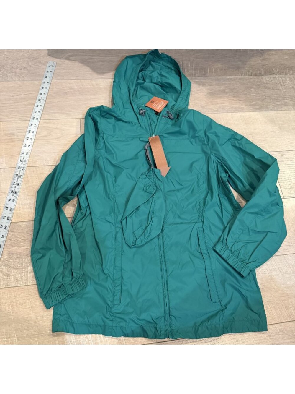 Harriton Medium Womens Green Packable Rain jacket Windbreaker New